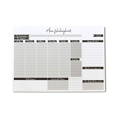 FEENSTAUB Wochenplaner Papier-Block A4 ohne festes Datum, 50 Blatt zum Abreißen, Terminplaner mit Gewohnheits Tracker, Wochenplaner Schreibtischunterlage, Schreibblock, Notizblock FEENSTAUB Wochenplaner Papier-Block A4 ohne festes Datum, 50 Blatt zum Abreißen, Terminplaner mit Gewohnheits Tracker, Wochenplaner Schreibtischunterlage, Schreibblock, Notizblock von Feenstaub