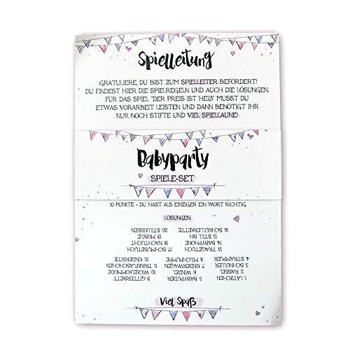 Feenstaub Babyshower Babyparty kleines Spiele-Set Partyspiele 30 Karten für Deine Babyshower, Baby Party für 10 Gäste, Ratespiel, Karten zum Ausfüllen, Spiele für Baby-Party Feenstaub Babyshower Babyparty kleines Spiele-Set Partyspiele 30 Karten für Deine Babyshower, Baby Party für 10 Gäste, Ratespiel, Karten zum Ausfüllen, Spiele für Baby-Party von Feenstaub