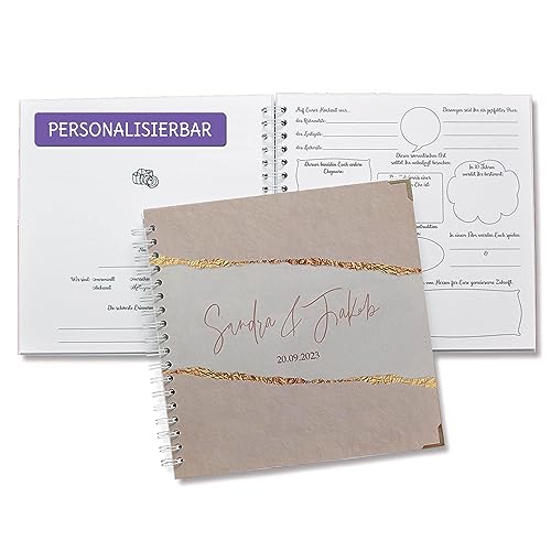 FEENSTAUB Gästebuch Hochzeit mit Fragen zum Ausfüllen, Hochzeitsgästebuch personalisiert, Hochzeit Gästebuch, Roségold, personalisiertes Hochzeitsbuch, Vorgedruckte Fragen für Gäste, Hochzeitsalbum FEENSTAUB Gästebuch Hochzeit mit Fragen zum Ausfüllen, Hochzeitsgästebuch personalisiert, Hochzeit Gästebuch, Roségold, personalisiertes Hochzeitsbuch, Vorgedruckte Fragen für Gäste, Hochzeitsalbum von Feenstaub