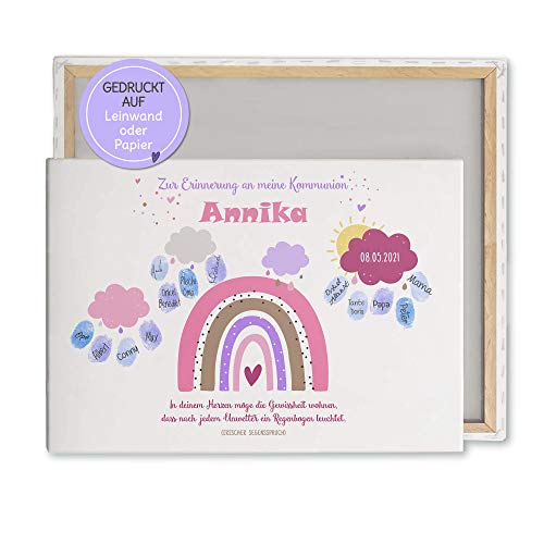Feenstaub Personalisierbarer Fingerabdruck-Print mit Name und Spruch für Erstkommunion, Konfirmation, Firmung oder Jugendweihe, Regenbogen, Alternative zum Gästebuch, Geschenkidee Feenstaub Personalisierbarer Fingerabdruck-Print mit Name und Spruch für Erstkommunion, Konfirmation, Firmung oder Jugendweihe, Regenbogen, Alternative zum Gästebuch, Geschenkidee von Feenstaub