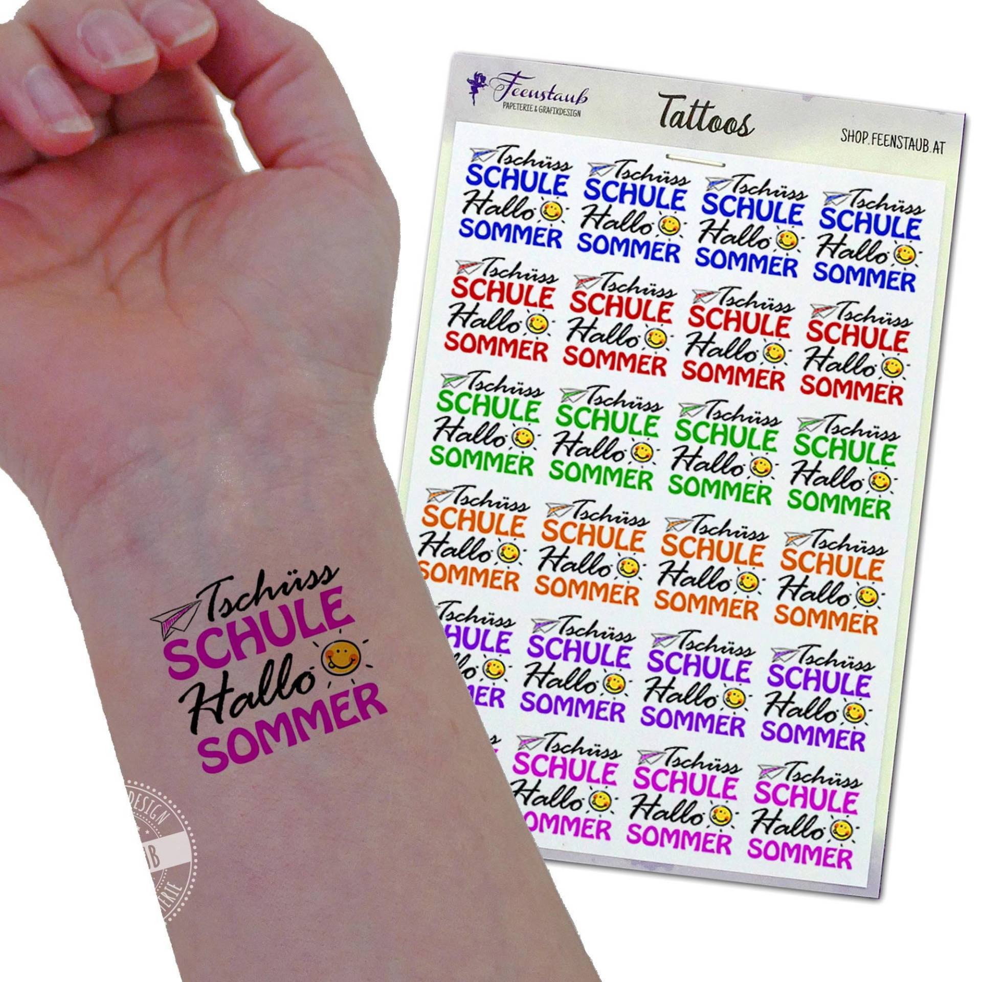 Kindertattoo Ferienbeginn Geschenkidee, Sommerferien Geschenk, Lehrergeschenk, Temporäre Tattoos, Abziehtattoo, Zeugnisgeschenk Mitgebsel Kindertattoo Ferienbeginn Geschenkidee, Sommerferien Geschenk, Lehrergeschenk, Temporäre Tattoos, Abziehtattoo, Zeugnisgeschenk Mitgebsel von FeenstaubHandmade