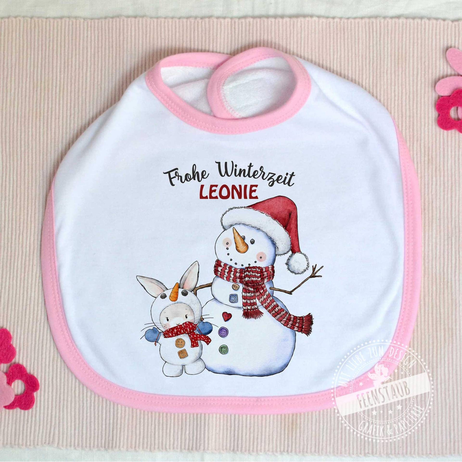 Personalisiertes Baby-Lätzchen Mit Namen, Erstes Weihnachtsfest Für Baby Geschenk, Mein Weihnachten, Geschenk Zum Nikolaus, Rosa Blau Personalisiertes Baby-Lätzchen Mit Namen, Erstes Weihnachtsfest Für Baby Geschenk, Mein Weihnachten, Geschenk Zum Nikolaus, Rosa Blau von FeenstaubHandmade