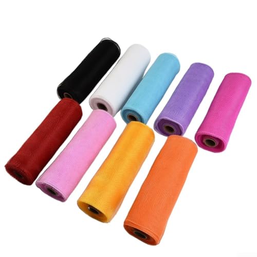 Flexible Deko-Mesh-Bänder, 9,1 m zum Basteln, ideal für Kränze, Schleifen und Heimdekorationsprojekte, leicht mit sauberen Kanten, Rosenrot Flexible Deko-Mesh-Bänder, 9,1 m zum Basteln, ideal für Kränze, Schleifen und Heimdekorationsprojekte, leicht mit sauberen Kanten, Rosenrot von Feeshoppher