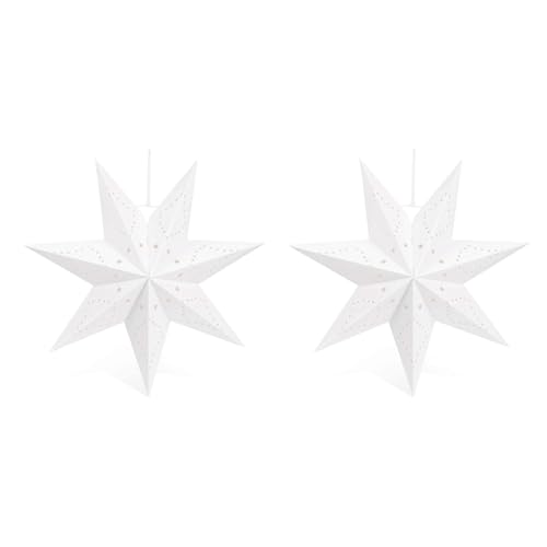 Feeuid 2 x Laterne mit 7 Spitzen im Papier zum Aufhängen, Weihnachtsdekoration für Weihnachtsdekoration Feeuid 2 x Laterne mit 7 Spitzen im Papier zum Aufhängen, Weihnachtsdekoration für Weihnachtsdekoration von Feeuid