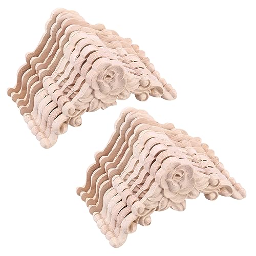 Feeuid 20PCS Floral geschnitzt Decal Corner Applique verzieren Rahmen Holzfiguren Kabinett dekorative von Feeuid