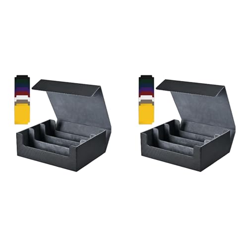 Feeuid 2X Kartenaufbewahrungsbox für Sammelkarten, 1800+ PU-KartendeckhüLle, Kartenbox mit Magnetverschluss für Magnetische Spielkarten, Schwarz Feeuid 2X Kartenaufbewahrungsbox für Sammelkarten, 1800+ PU-KartendeckhüLle, Kartenbox mit Magnetverschluss für Magnetische Spielkarten, Schwarz von Feeuid