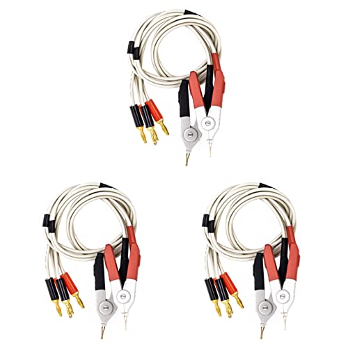 Feeuid 3 Paar Isolierte Bananenstecker Klemme Kabel Niedriger Widerstand LCR Clip Sondenkabel Messgerät Testen Terminal Kelvin Neu von Feeuid
