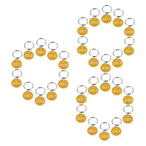 Feeuid 3er-Pack Nummernschildanhänger, Schlüsselanhänger, ID-Etiketten, Nummernketten, Schlüsselanhänger, Nummernanhänger 1-10 von Feeuid