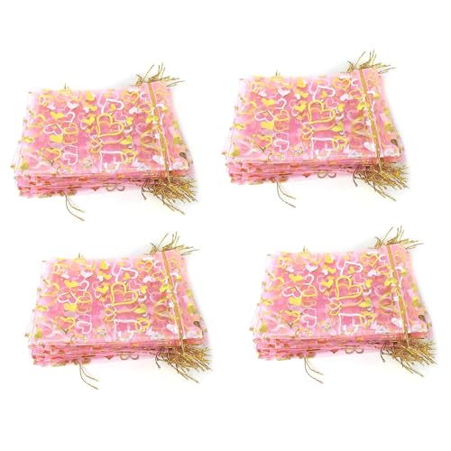 Feeuid 400 Stück 9 x 12 cm Herz bedruckt Organzabeutel Rosa Schmuck Säckchen Organzabeutel Kordelzug Geschenkbeutel Feeuid 400 Stück 9 x 12 cm Herz bedruckt Organzabeutel Rosa Schmuck Säckchen Organzabeutel Kordelzug Geschenkbeutel von Feeuid