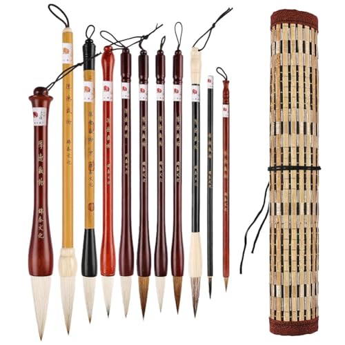 Feeuid Kalligraphie-Pinsel für chinesische Kalligraphie, Detailpinsel mit Aufbewahrungstasche, 11-teiliges Pinselset von Feeuid