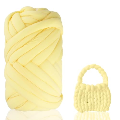 Armstricken Wolle 500g zum Handstricken Chunky XXL Wolle Yarn Schlauchgarn Häkelwolle Schlauchgarn Zum Häkeln Für Deck Grobstrick Weiches Wollgarn Haustier Bett Sofa, Roving Garn（Fan） von Fegat