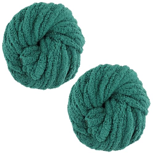 Grobes Wollgarn, 250 g x 2 Stück, Strickwolle, grobes Garn zum Häkeln, 2 cm, weich, 27 m, für Decke, Puppen, Teppich, Taschen, Hüte, Kissen, Katzenbett, Dunkelgrün Grobes Wollgarn, 250 g x 2 Stück, Strickwolle, grobes Garn zum Häkeln, 2 cm, weich, 27 m, für Decke, Puppen, Teppich, Taschen, Hüte, Kissen, Katzenbett, Dunkelgrün von Fegat