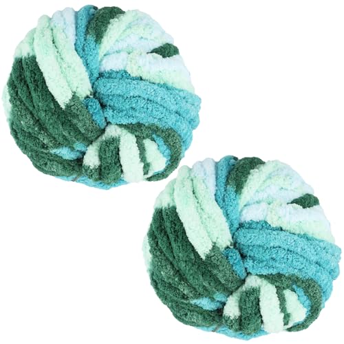 Grobes Wollgarn, 250 g x 2 Stück, Strickwolle, grobes Garn zum Häkeln, 2 cm, weich, 27 m, für Decke, Puppen, Teppich, Taschen, Hüte, Kissen, Katzenbett, Hellgrün Grobes Wollgarn, 250 g x 2 Stück, Strickwolle, grobes Garn zum Häkeln, 2 cm, weich, 27 m, für Decke, Puppen, Teppich, Taschen, Hüte, Kissen, Katzenbett, Hellgrün von Fegat