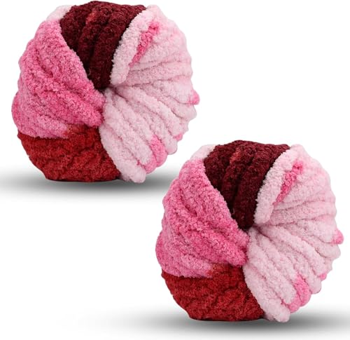 Grobes Wollgarn, 250 g x 2 Stück, Strickwolle, grobes Garn zum Häkeln, 2 cm, weich, 27 m, für Decke, Puppen, Teppich, Taschen, Hüte, Kissen, Katzenbett, Neon Grobes Wollgarn, 250 g x 2 Stück, Strickwolle, grobes Garn zum Häkeln, 2 cm, weich, 27 m, für Decke, Puppen, Teppich, Taschen, Hüte, Kissen, Katzenbett, Neon von Fegat