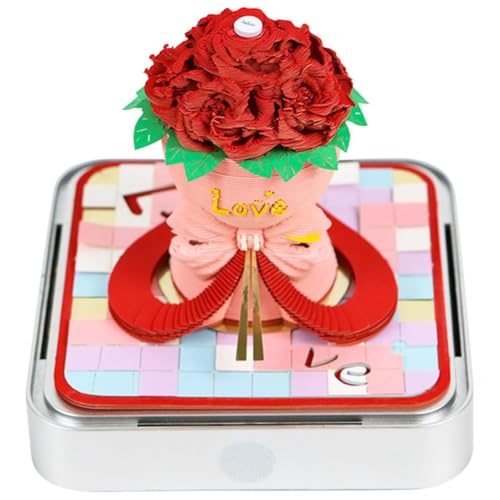Fegtrtyoa 3D-Kalender 2025, Rosenstrauß zum Valentinstag, 3D-Abreißkalender, Abreißkalender, Abreißbarer 3D-Notizblock Aus Papier Fegtrtyoa 3D-Kalender 2025, Rosenstrauß zum Valentinstag, 3D-Abreißkalender, Abreißkalender, Abreißbarer 3D-Notizblock Aus Papier von Fegtrtyoa