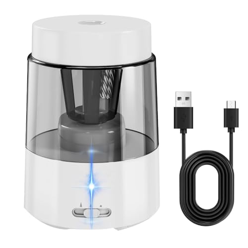 Fegtrtyoa Elektrischer Anspitzer, Wiederaufladbar, Batteriebetrieben für Bleistifte 2/Farbige Stifte (6-8mm) von Fegtrtyoa