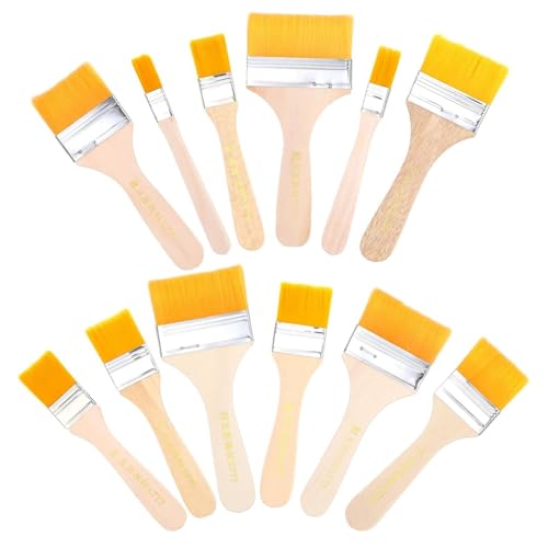 Fegtrtyoa Für Acrylmalerei Pinsel 12pcs Flat Oil Pinsel -Pinsel -Set, Nylonmalerei Pinsel in Verschiedenen Größen von Fegtrtyoa