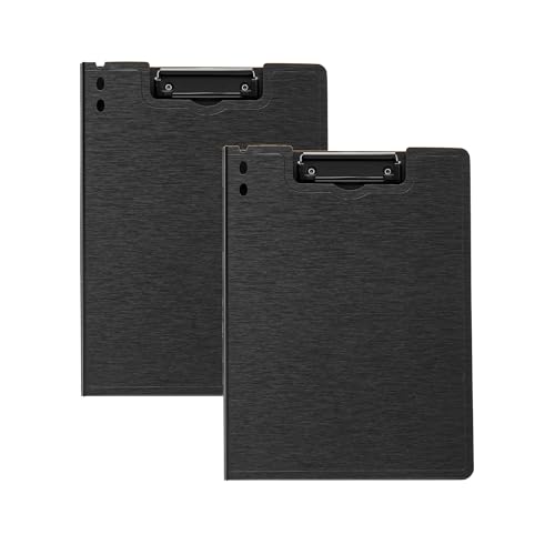 Fei Bi Faltbares Klemmbrett, stilvolle farbige Klemmbrett-Ordner, perfekt zum Organisieren von Akten, geeignet für Büros, medizinische Bereiche, Schulen, 2 Stück (schwarze Farben) von Fei Bi