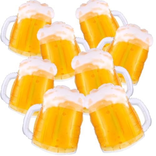 ​8 Stück Bier Ballons (75,5x57 cm) – XXL Bier Folienballon, Riesige Aluminium Bier Deko für Geburtstag, Hochzeit, Bierthema Party, Festival & Dekoration – Bierkglas Folienballon von FeiOne