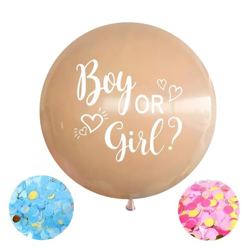 Gender Reveal Balloon XXL 90cm Latexballon – mit Rosa-Blau-Konfetti, ideal zur Baby-Geschlechtsverkündung, heliumgefüllt, Boy or Girl Deko Gender Reveal Balloon XXL 90cm Latexballon – mit Rosa-Blau-Konfetti, ideal zur Baby-Geschlechtsverkündung, heliumgefüllt, Boy or Girl Deko von FeiOne