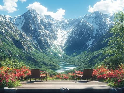 Diamond Painting Berg Diamant Painting Bilder Erwachsene Landschaft Diamant Malere Set, DIY 5D Stickerei Kreuzstich Mosaikherstellung Basteln für Deko Wohnzimmer,Geschenke für Frauen 80x60 cm F0-463 von FeiPride