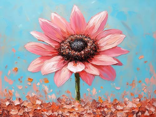 Diamond Painting Blume Diamant Painting Bilder Erwachsene Rosa Diamant Malere, DIY 5D Strass Stickerei Kreuzstich Mosaikherstellung Basteln für Deko Wohnzimmer, Geschenke für Frauen 100x75 cm F0-297 von FeiPride