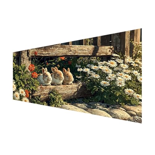 Diamond Painting Erwachsene Groß XXL 200x100 cm, Diamant Painting Bilder Blume, 5D Diamond Art Kaninchen Bastelset Erwachsene, DIY Full Drill Eckige Steine Diamant Malerei Set für Deko Wohnzimmer V-4 Diamond Painting Erwachsene Groß XXL 200x100 cm, Diamant Painting Bilder Blume, 5D Diamond Art Kaninchen Bastelset Erwachsene, DIY Full Drill Eckige Steine Diamant Malerei Set für Deko Wohnzimmer V-4 von FeiPride