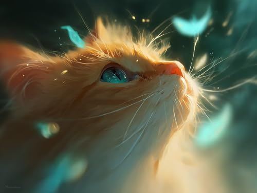 Diamond Painting Erwachsene Katze Diamant Painting Bilder Tier, 5D Diamond Art Basteln Mädchen 8 Jahre, DIY Stickerei Kreuzstich Diamant Malere für Zimmer Deko, Geschenke für Frauen 100x75 cm F0-614 von FeiPride