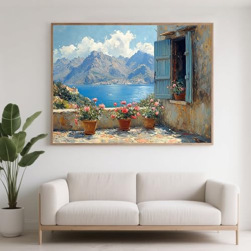 Diamond Painting Erwachsene Landschaft Diamant Painting Bilder Blume, 5D Diamond Art Basteln Mädchen 8 Jahre, DIY Stickerei Kreuzstich Diamant Malere Set für Zimmer Deko Geschenke 100x75 cm F0-328 von FeiPride