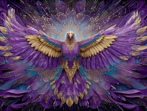 Diamond Painting Erwachsene Phönix Diamant Painting Bilder Tier, 5D Diamond Art Basteln Mädchen 8 Jahre, DIY Stickerei Kreuzstich Diamant Malere für Zimmer Deko, Geschenke für Frauen 90x70 cm F0-674 von FeiPride