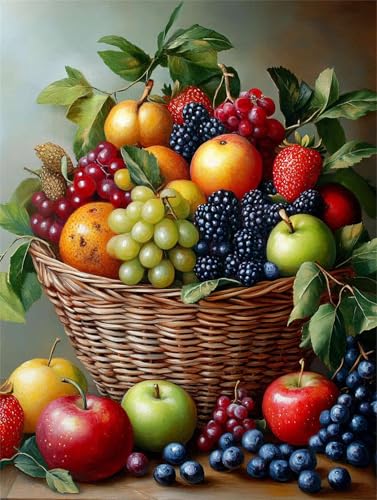 Diamond Painting Gemüse Diamant Painting Bilder Erwachsene Kinder Obst, 5D DIY Vollbohrer Eckige Steine Diamant Malerei Stickerei Bastelset für Deko Wohnzimmer, Geschenke für Frauen 30 x 40 cm A-546 von FeiPride