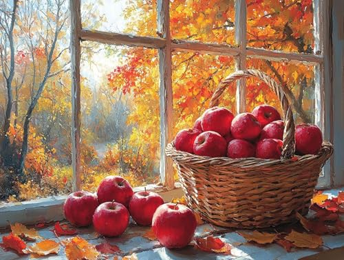 Diamond Painting Herbst Diamant Painting Bilder Erwachsene Obst Diamant Malere Set, DIY 5D Stickerei Kreuzstich Mosaikherstellung Basteln für Deko Wohnzimmer,Geschenke für Frauen 100x75 cm F0-317 von FeiPride