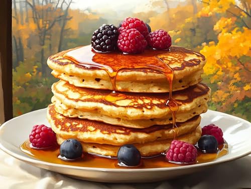 Diamond Painting Kuchen Diamant Painting Bilder Erwachsene Essen Diamant Malere Set, DIY 5D Stickerei Kreuzstich Mosaikherstellung Basteln für Deko Wohnzimmer,Geschenke für Frauen 80x60 cm F0-489 von FeiPride