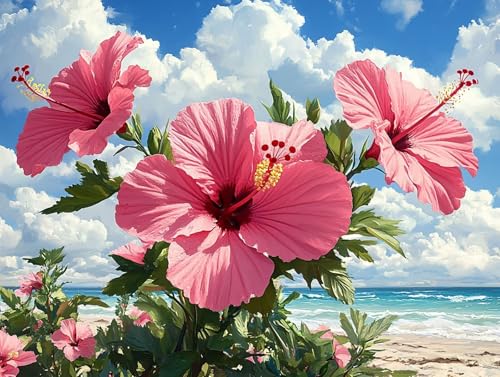 Diamond Painting Landschaft Diamant Painting Bilder Erwachsene Blume Diamant Malere Set, DIY 5D Stickerei Kreuzstich Mosaikherstellung Basteln für Deko Wohnzimmer,Geschenke für Frauen 50x40 cm F0-487 von FeiPride