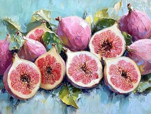 Diamond Painting Obst Diamant Painting Bilder Erwachsene Rosa Diamant Malere, DIY 5D Strass Stickerei Kreuzstich Mosaikherstellung Basteln für Deko Wohnzimmer, Geschenke für Frauen 100x75 cm F0-329 von FeiPride
