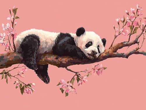 Diamond Painting Panda Diamant Painting Bilder Erwachsene Tier Diamant Malere, DIY 5D Strass Stickerei Kreuzstich Mosaikherstellung Basteln für Deko Wohnzimmer, Geschenke für Frauen 50x40 cm F0-597 von FeiPride