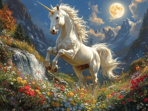 Diamond Painting Pferd Diamant Painting Bilder Erwachsene Tier Diamant Malere, DIY 5D Strass Stickerei Kreuzstich Mosaikherstellung Basteln für Deko Wohnzimmer, Geschenke für Frauen 100x75 cm F0-311 von FeiPride