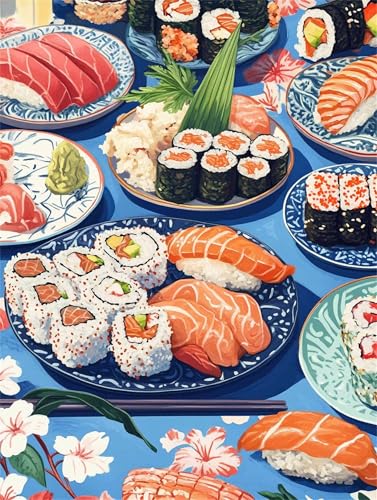Diamond Painting Sushi Diamant Painting Bilder Erwachsene Kinder Küche, 5D DIY Vollbohrer Eckige Steine Diamant Malerei Stickerei Bastelset für Deko Wohnzimmer, Geschenke für Frauen 40 x 50 cm A-755 Diamond Painting Sushi Diamant Painting Bilder Erwachsene Kinder Küche, 5D DIY Vollbohrer Eckige Steine Diamant Malerei Stickerei Bastelset für Deko Wohnzimmer, Geschenke für Frauen 40 x 50 cm A-755 von FeiPride