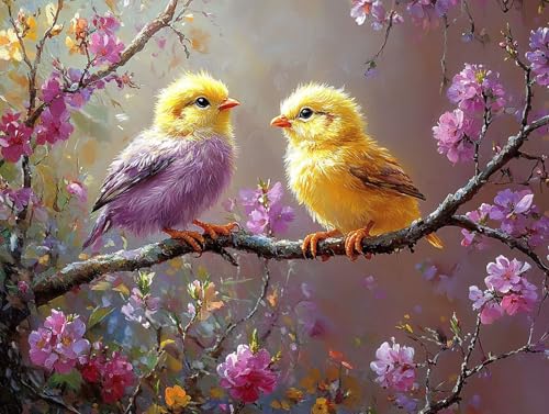 Diamond Painting Vogel Diamant Painting Bilder Erwachsene Blume Diamant Malere, DIY 5D Strass Stickerei Kreuzstich Mosaikherstellung Basteln für Deko Wohnzimmer, Geschenke für Frauen 60x45 cm F0-479 von FeiPride