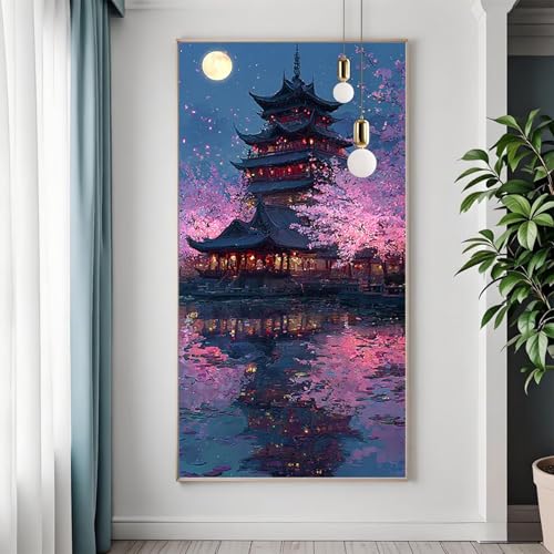 Mond Diamond Painting XXL 50x100 cm, Diamant Painting Bilder Erwachsene Landschaft, DIY 5D Eckige Steine Basteln Mädchen 8 Jahre, Diamant Malerei Strass Stickerei Kunst Set für Zimmer Wanddeko L-8 Mond Diamond Painting XXL 50x100 cm, Diamant Painting Bilder Erwachsene Landschaft, DIY 5D Eckige Steine Basteln Mädchen 8 Jahre, Diamant Malerei Strass Stickerei Kunst Set für Zimmer Wanddeko L-8 von FeiPride