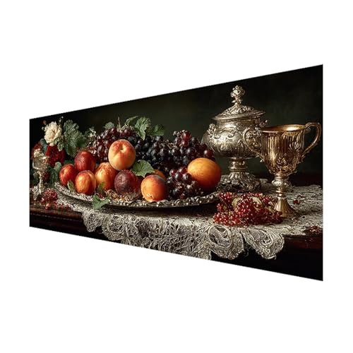 Obst Diamond Painting XXL 140x70 cm, Diamant Painting Bilder Erwachsene Landschaft, DIY 5D Eckige Steine Basteln Mädchen 8 Jahre, Diamant Malerei Strass Stickerei Kunst Set für Zimmer Wanddeko W-8 von FeiPride
