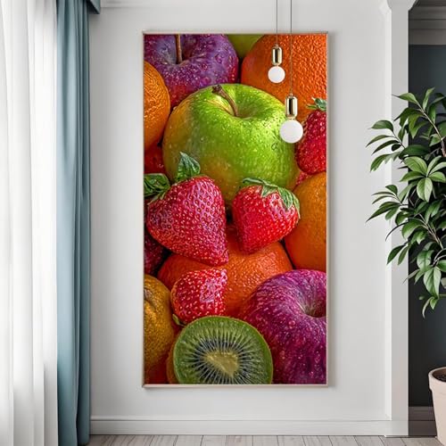 Obst Diamond Painting XXL 70x140 cm, Diamant Painting Bilder Erwachsene Farbe, DIY 5D Eckige Steine Basteln Mädchen 8 Jahre, Diamant Malerei Strass Stickerei Kunst Set für Zimmer Deko Geschenke Z-6 von FeiPride