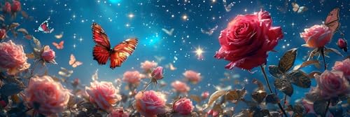 Schmetterling Diamond Painting Erwachsene Groß XXL 40 x 120 cm, 5D Diamant Painting Bilder Blume, Full Drill Diamond Painting Runde Steine, DIY Diamant Malerei Set für Zuhause Wand Dekoration P-79 Schmetterling Diamond Painting Erwachsene Groß XXL 40 x 120 cm, 5D Diamant Painting Bilder Blume, Full Drill Diamond Painting Runde Steine, DIY Diamant Malerei Set für Zuhause Wand Dekoration P-79 von FeiPride