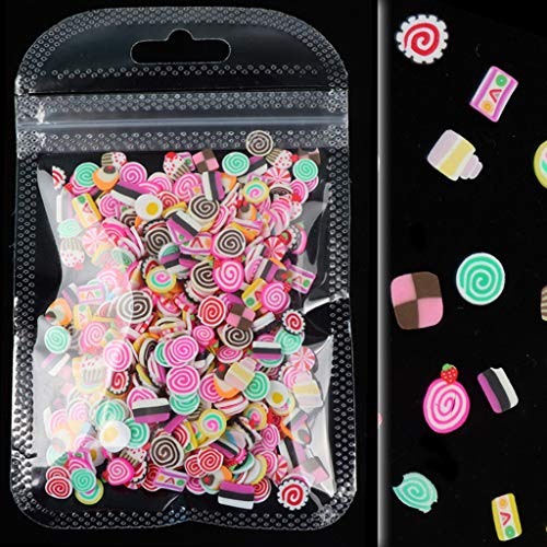 FeiYeup Harz-Füllung, 1 Packung, weiche Tonharz-Füllungen, 3D, kleine gemischte Früchte, Süßigkeiten, Scheiben, verschiedene Teile, Basteln, Epoxidharz, bunt von FeiYeup