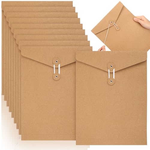 Feifeiya 10 Stück Kraftpapier-Ordner mit Schnurschnur, Braun, A4, Briefgröße, Kraftpapier-Ordner, Projekttaschen, Dokumenten-Organizer mit Kordelknopfverschluss, für Büro, Schule, Geschäft Feifeiya 10 Stück Kraftpapier-Ordner mit Schnurschnur, Braun, A4, Briefgröße, Kraftpapier-Ordner, Projekttaschen, Dokumenten-Organizer mit Kordelknopfverschluss, für Büro, Schule, Geschäft von Feifeiya