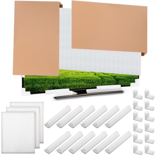 Feifeiya 3 Packungen Schaumstoff-Spiegelbox-Set, TV-Boxen für bewegliche Bilder, inklusive 2 großen Hüllen und 2 Schaumstoff-Flachbild-TV-Abdeckungen, passend für bis zu 165 cm B x 91,4 cm H und Feifeiya 3 Packungen Schaumstoff-Spiegelbox-Set, TV-Boxen für bewegliche Bilder, inklusive 2 großen Hüllen und 2 Schaumstoff-Flachbild-TV-Abdeckungen, passend für bis zu 165 cm B x 91,4 cm H und von Feifeiya