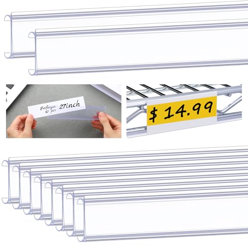 Feifeiya Etikettenhalter aus Draht, 68,6 x 3,2 cm, transparent, PVC, wiederverwendbar, Kunststoff, kompatibel mit 3,8 cm Preisschildern für Regale, 50 Stück Feifeiya Etikettenhalter aus Draht, 68,6 x 3,2 cm, transparent, PVC, wiederverwendbar, Kunststoff, kompatibel mit 3,8 cm Preisschildern für Regale, 50 Stück von Feifeiya