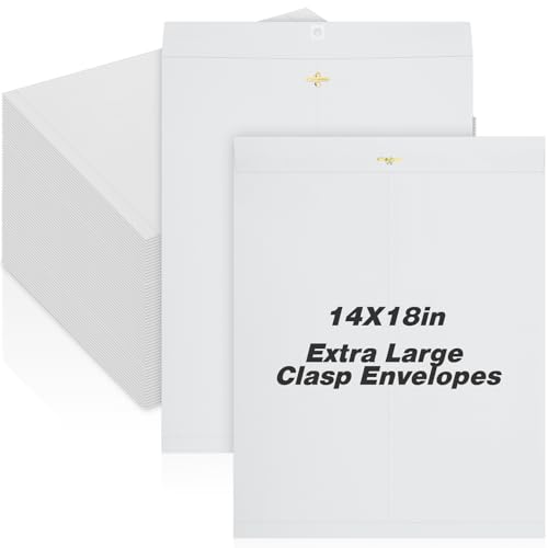 Feifeiya Extra große Versandtaschen aus Kraftpapier, Katalog, Manila-Umschläge mit Verschlussverschluss, für übergroße Dokumente, Büro, Zuhause, Business, Schule, Aufbewahrung, Mailing, Weiß, 40 Stück Feifeiya Extra große Versandtaschen aus Kraftpapier, Katalog, Manila-Umschläge mit Verschlussverschluss, für übergroße Dokumente, Büro, Zuhause, Business, Schule, Aufbewahrung, Mailing, Weiß, 40 Stück von Feifeiya
