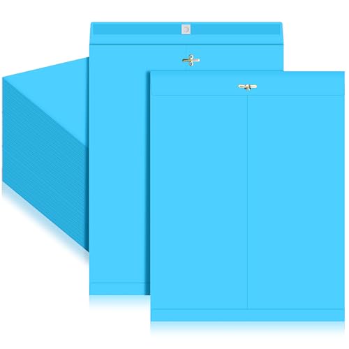 Feifeiya Extra große Versandtaschen aus Kraftpapier, Katalog, Manila-Umschläge mit Verschlussverschluss, für übergroße Dokumente, Büro, Zuhause, Business, Schule, Aufbewahrung, Versand, Blau, 40 Stück von Feifeiya