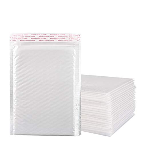 FeiliandaJJ 50Pcs Weiß Luftpolstertaschen, 13x18cm, Wasserdicht Selbstklebend Luftpolster Versandtaschen Luftpolstertaschen Luftpolsterumschläge Luftpolsterversandtaschen Bubble Mailer (Weiß) von FeiliandaJJ(TM)